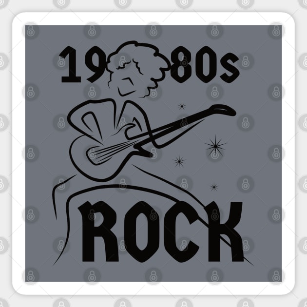 1980s Rock Music | Guitarists Sticker by dkdesigns27